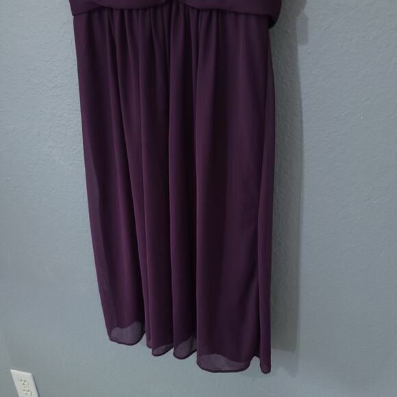 Davids Bridal Dress Womens 4 Style F15607 Purple Asymmetrical Sheer Short Party - Picture 10 of 13